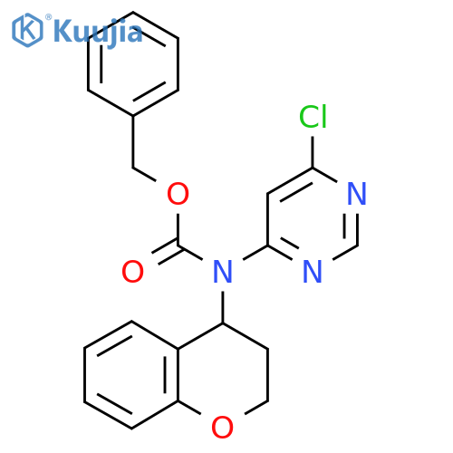 benzyl N-(6-chloropyrimidin-4-yl)-N-(3,4-dihydro-2H-1-benzopyran-4-yl)carbamate structure