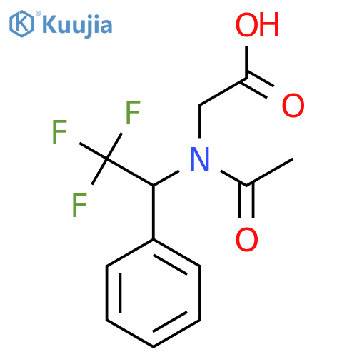 2-[N-(2,2,2-trifluoro-1-phenylethyl)acetamido]acetic acid structure