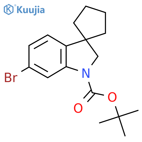 tert-butyl 6'-bromo-1',2'-dihydrospirocyclopentane-1,3'-indole-1'-carboxylate structure