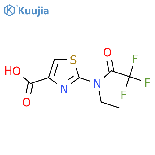2-(N-ethyl-2,2,2-trifluoroacetamido)-1,3-thiazole-4-carboxylic acid structure