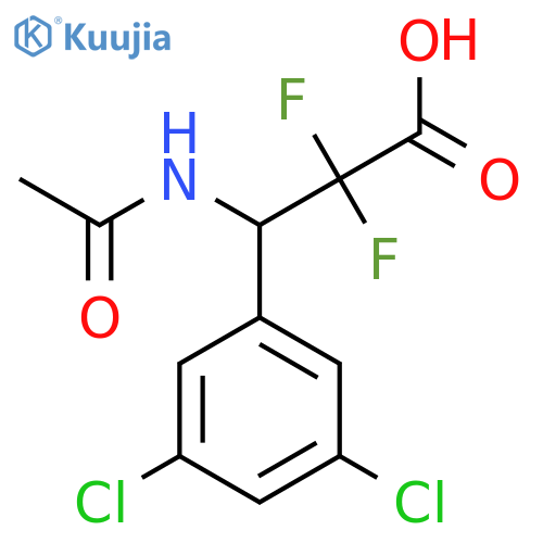 3-(3,5-Dichlorophenyl)-3-acetamido-2,2-difluoropropanoic acid structure