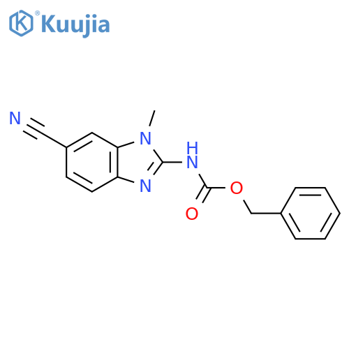 benzyl N-(6-cyano-1-methyl-1H-1,3-benzodiazol-2-yl)carbamate structure