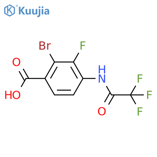 2-Bromo-3-fluoro-4-(2,2,2-trifluoroacetamido)benzoic acid structure