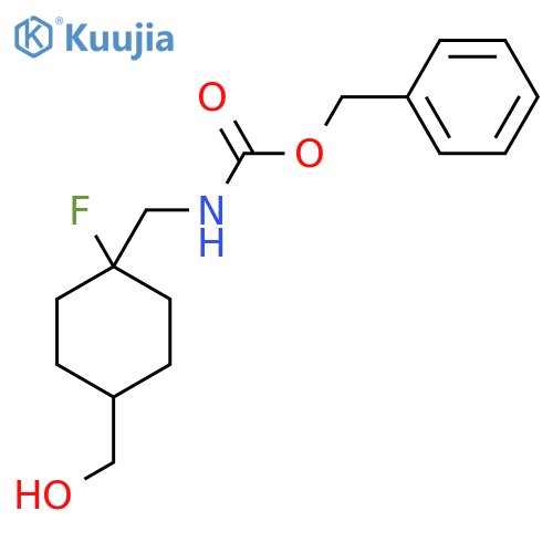 benzyl N-{(1r,4r)-1-fluoro-4-(hydroxymethyl)cyclohexylmethyl}carbamate structure