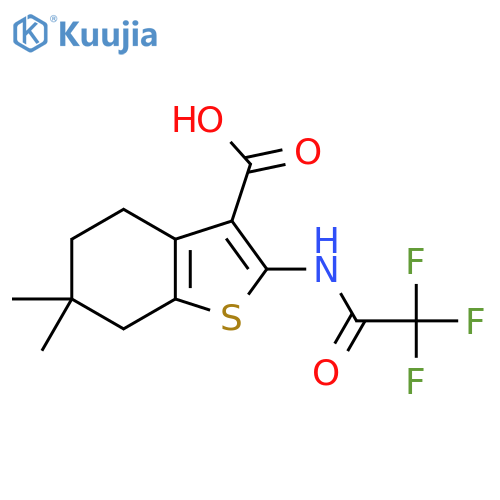 6,6-Dimethyl-2-(2,2,2-trifluoroacetamido)-4,5,6,7-tetrahydro-1-benzothiophene-3-carboxylic acid structure