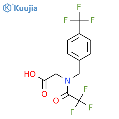 2-(2,2,2-trifluoro-N-{4-(trifluoromethyl)phenylmethyl}acetamido)acetic acid structure
