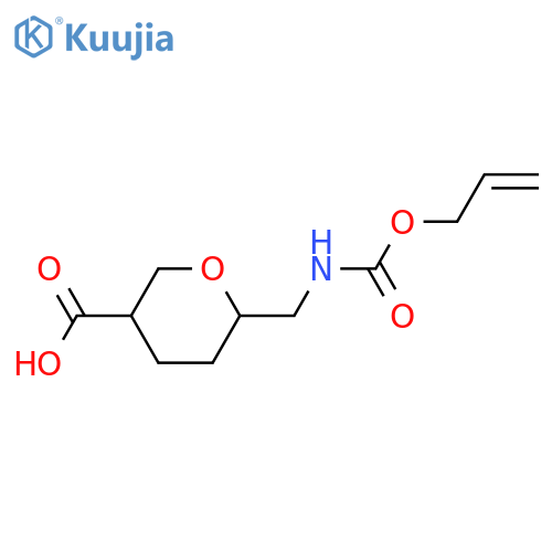 6-({(prop-2-en-1-yloxy)carbonylamino}methyl)oxane-3-carboxylic acid structure