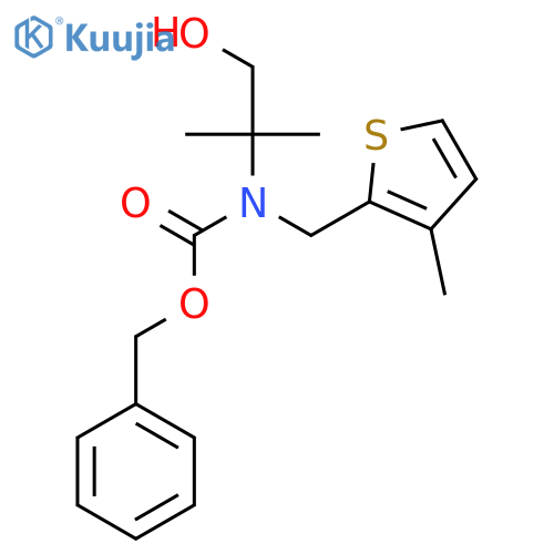 benzyl N-(1-hydroxy-2-methylpropan-2-yl)-N-(3-methylthiophen-2-yl)methylcarbamate structure