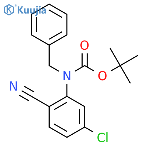 tert-butyl N-benzyl-N-(5-chloro-2-cyanophenyl)carbamate structure