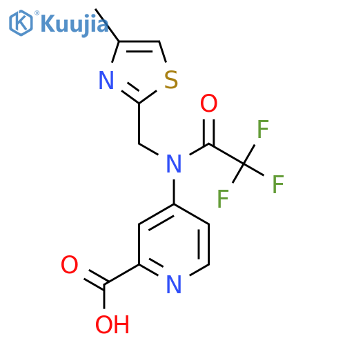 4-{2,2,2-trifluoro-N-(4-methyl-1,3-thiazol-2-yl)methylacetamido}pyridine-2-carboxylic acid structure