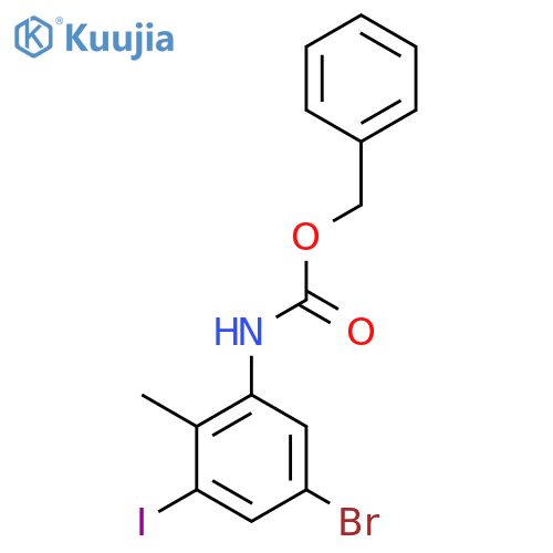 benzyl N-(5-bromo-3-iodo-2-methylphenyl)carbamate structure
