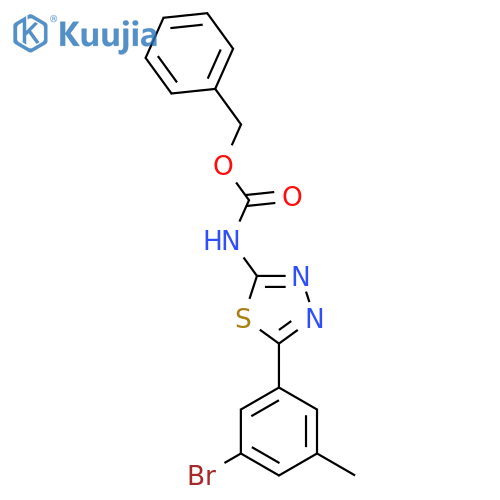 benzyl N-[5-(3-bromo-5-methylphenyl)-1,3,4-thiadiazol-2-yl]carbamate structure