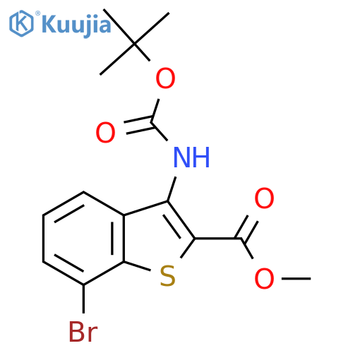 methyl 7-bromo-3-{(tert-butoxy)carbonylamino}-1-benzothiophene-2-carboxylate structure