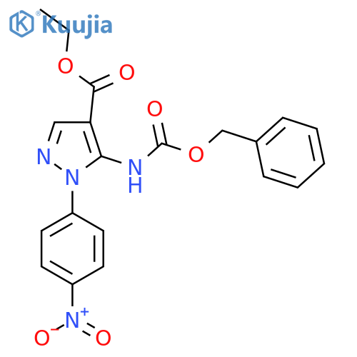 ethyl 5-{(benzyloxy)carbonylamino}-1-(4-nitrophenyl)-1H-pyrazole-4-carboxylate structure
