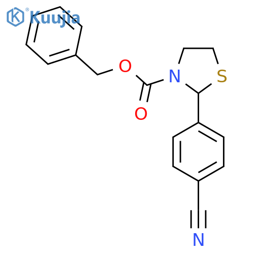 Benzyl 2-(4-cyanophenyl)-1,3-thiazolidine-3-carboxylate structure