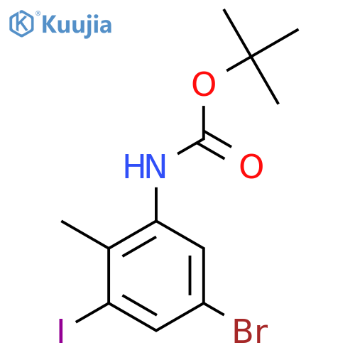 tert-butyl N-(5-bromo-3-iodo-2-methylphenyl)carbamate structure