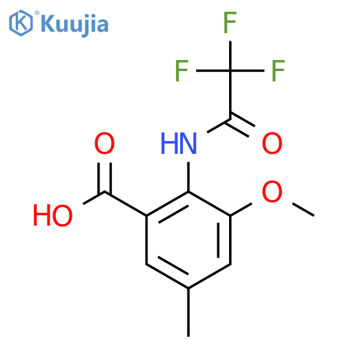 3-Methoxy-5-methyl-2-(2,2,2-trifluoroacetamido)benzoic acid structure