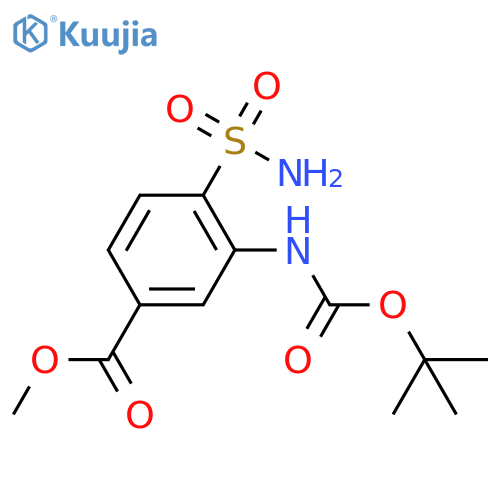 methyl 3-{(tert-butoxy)carbonylamino}-4-sulfamoylbenzoate structure