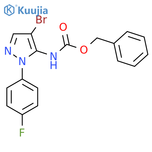 benzyl N-4-bromo-1-(4-fluorophenyl)-1H-pyrazol-5-ylcarbamate structure