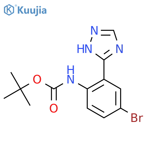 tert-butyl N-4-bromo-2-(1H-1,2,4-triazol-3-yl)phenylcarbamate structure