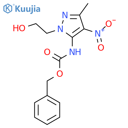 benzyl N-1-(2-hydroxyethyl)-3-methyl-4-nitro-1H-pyrazol-5-ylcarbamate structure