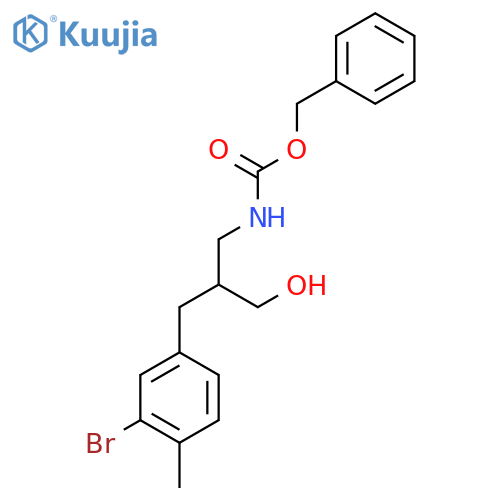 benzyl N-{2-[(3-bromo-4-methylphenyl)methyl]-3-hydroxypropyl}carbamate structure
