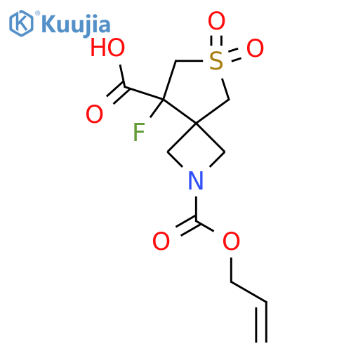 8-fluoro-6,6-dioxo-2-(prop-2-en-1-yloxy)carbonyl-6lambda6-thia-2-azaspiro3.4octane-8-carboxylic acid structure