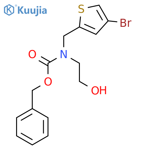 benzyl N-(4-bromothiophen-2-yl)methyl-N-(2-hydroxyethyl)carbamate structure