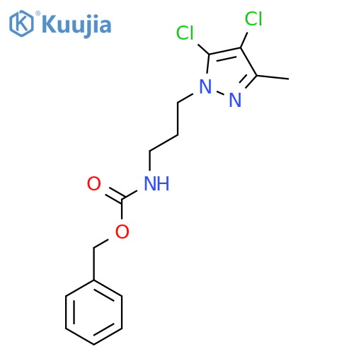 benzyl N-3-(4,5-dichloro-3-methyl-1H-pyrazol-1-yl)propylcarbamate structure