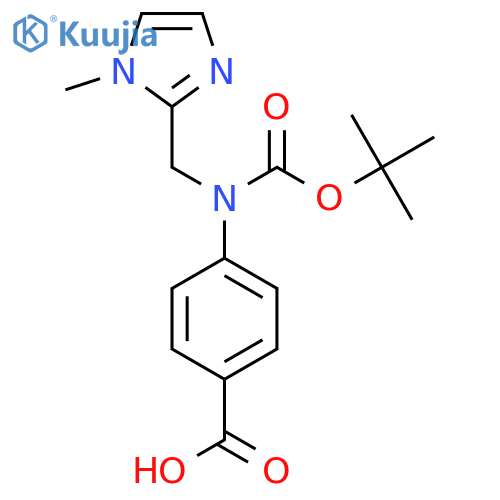 4-{(tert-butoxy)carbonyl(1-methyl-1H-imidazol-2-yl)methylamino}benzoic acid structure