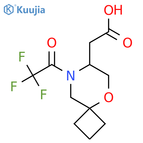2-[8-(2,2,2-Trifluoroacetyl)-5-oxa-8-azaspiro[3.5]nonan-7-yl]acetic acid structure