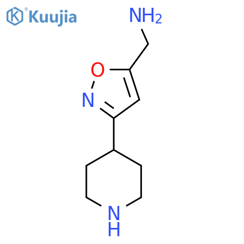 1-3-(piperidin-4-yl)-1,2-oxazol-5-ylmethanamine structure