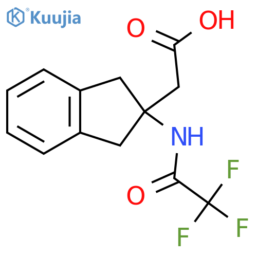2-2-(2,2,2-trifluoroacetamido)-2,3-dihydro-1H-inden-2-ylacetic acid structure