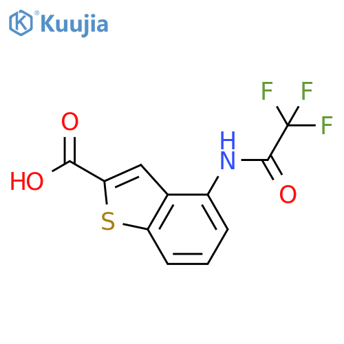4-(2,2,2-Trifluoroacetamido)-1-benzothiophene-2-carboxylic acid structure