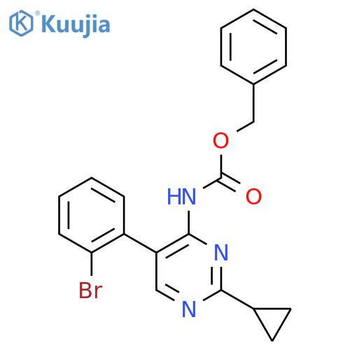 benzyl N-5-(2-bromophenyl)-2-cyclopropylpyrimidin-4-ylcarbamate structure