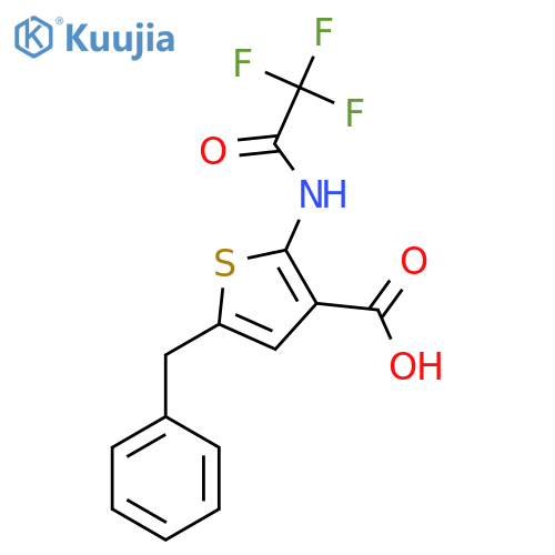 5-Benzyl-2-(2,2,2-trifluoroacetamido)thiophene-3-carboxylic acid structure