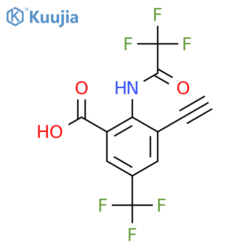 3-Ethynyl-2-(2,2,2-trifluoroacetamido)-5-(trifluoromethyl)benzoic acid structure