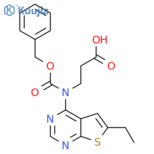 3-{(benzyloxy)carbonyl({6-ethylthieno2,3-dpyrimidin-4-yl})amino}propanoic acid structure
