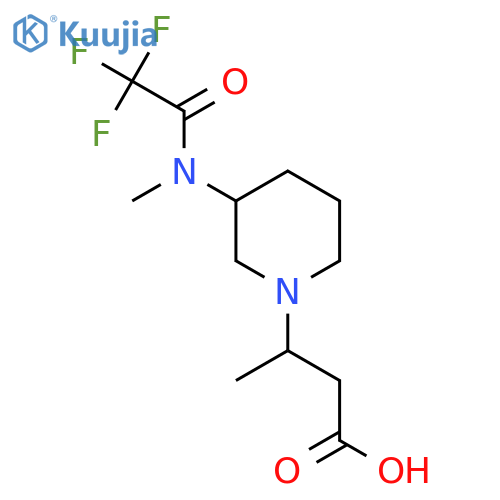 3-3-(2,2,2-trifluoro-N-methylacetamido)piperidin-1-ylbutanoic acid structure