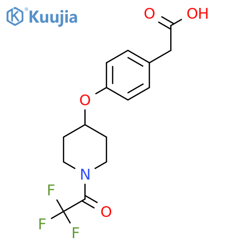 2-(4-{1-(2,2,2-trifluoroacetyl)piperidin-4-yloxy}phenyl)acetic acid structure
