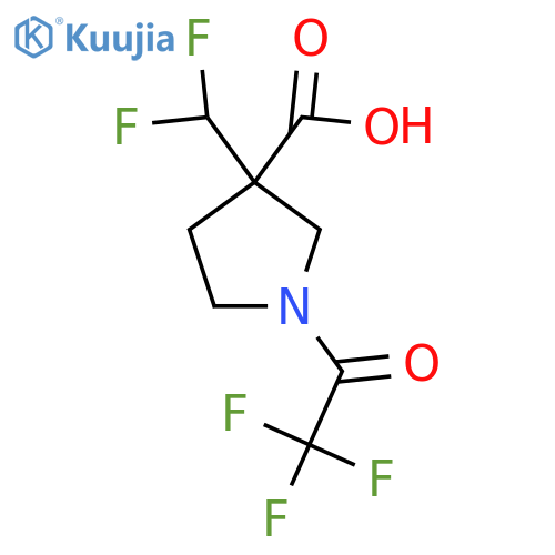 3-(Difluoromethyl)-1-(trifluoroacetyl)pyrrolidine-3-carboxylic acid structure