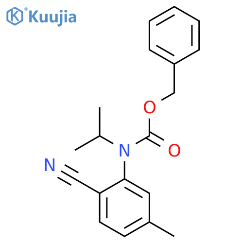 benzyl N-(2-cyano-5-methylphenyl)-N-(propan-2-yl)carbamate structure