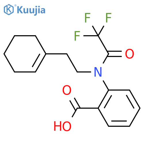 2-{N-2-(cyclohex-1-en-1-yl)ethyl-2,2,2-trifluoroacetamido}benzoic acid structure