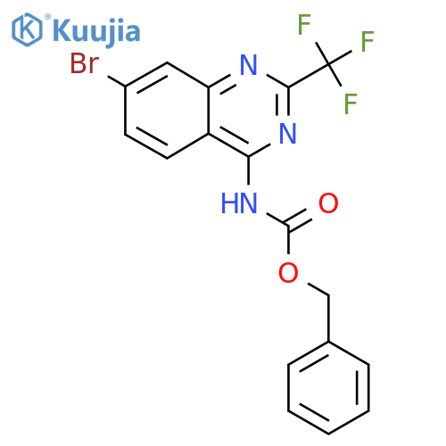 benzyl N-7-bromo-2-(trifluoromethyl)quinazolin-4-ylcarbamate structure
