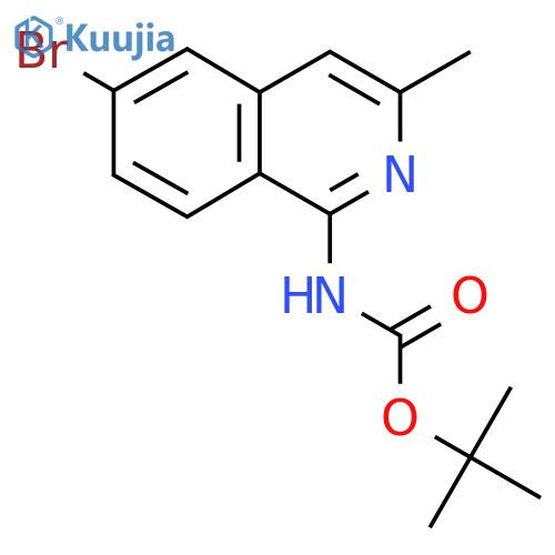 tert-butyl N-(6-bromo-3-methylisoquinolin-1-yl)carbamate structure