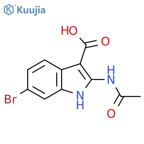 6-bromo-2-acetamido-1H-indole-3-carboxylic acid structure