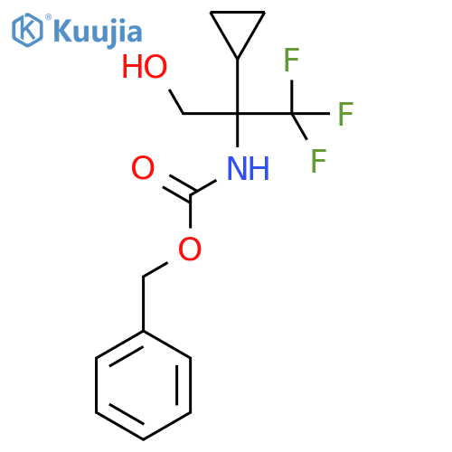benzyl N-(2-cyclopropyl-1,1,1-trifluoro-3-hydroxypropan-2-yl)carbamate structure