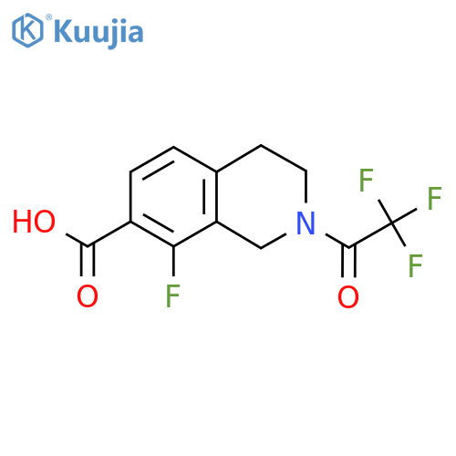 8-Fluoro-2-(2,2,2-trifluoroacetyl)-1,2,3,4-tetrahydroisoquinoline-7-carboxylic acid structure