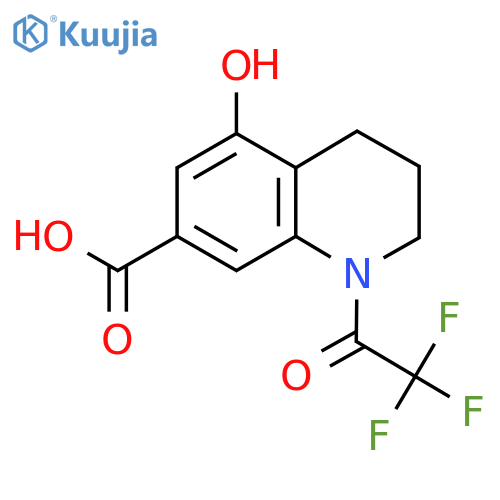 5-Hydroxy-1-(2,2,2-trifluoroacetyl)-1,2,3,4-tetrahydroquinoline-7-carboxylic acid structure