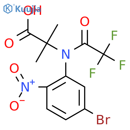 2-N-(5-bromo-2-nitrophenyl)-2,2,2-trifluoroacetamido-2-methylpropanoic acid structure